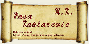 Maša Kaplarević vizit kartica
